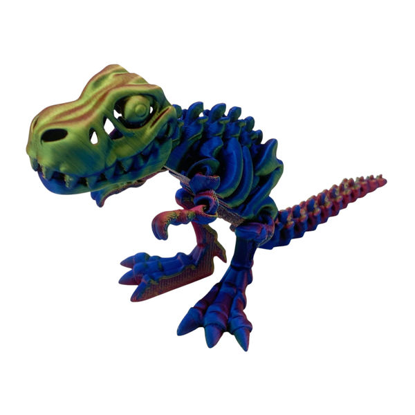 Imagen de Amansaloco de plástico, dinosaurio articulado, varios colores