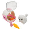 Imagen de Peluche mascota con movimiento, 2AA con valija transportadora y accesorios, 2 colores varios modelos
