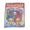 Imagen de Globos surtidos x50 con globos metalizados x7 y cortina rosada y celeste, en bolsa