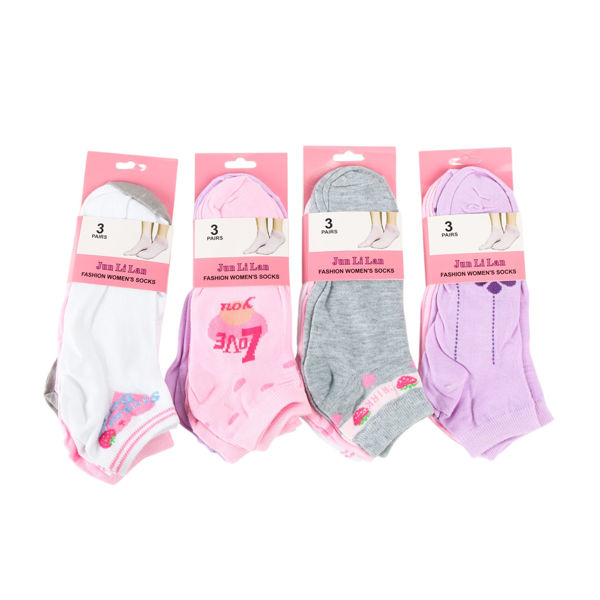 Imagen de Medias cortas, varios diseños de nena, talle grande, PACK x12