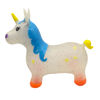 Imagen de Inflable saltarín unicornio transparente con luz y sonido, 1350g, varios colores