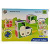 Imagen de Puzzle magnético, 4 piezas, cubos frutas, en caja