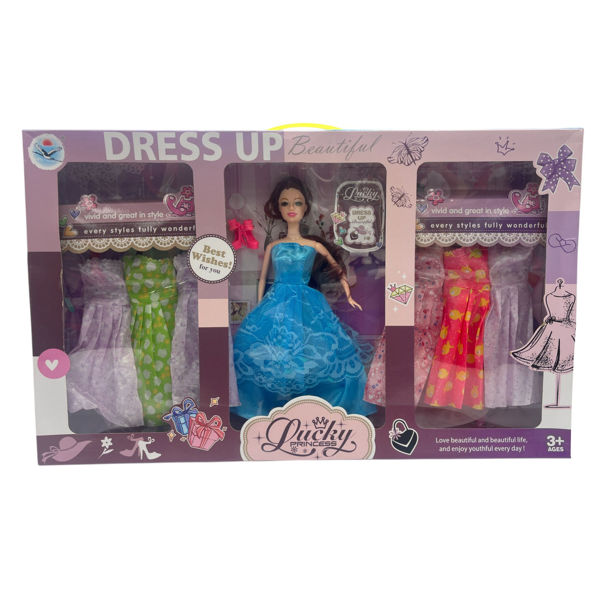 Imagen de Muñeca, con vestidos y accesorios, varios colores, en caja
