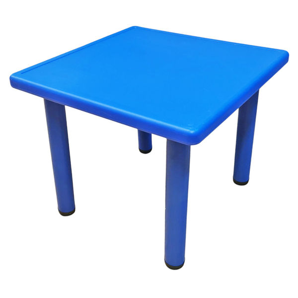 Imagen de Mesa de plástico, estructura de metal, patas con base antideslizante de altura regulable, se ajustan a la tapa con tornillos, varios colores