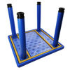 Imagen de Mesa de plástico, estructura de metal, patas con base antideslizante de altura regulable, se ajustan a la tapa con tornillos, varios colores