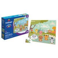 Imagen de Puzzle de madera, 35 piezas, animales en meditación, XALINGO, en caja