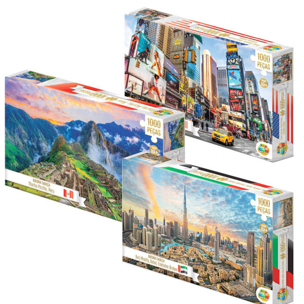 Juego de 3 puzzles rompecabezas de 1000 piezas cada uno 