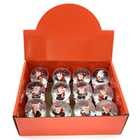 Imagen de Adorno navideño, bola de vidrio con nieve, Papá Noel, CAJA x12
