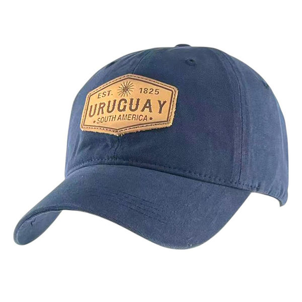 Imagen de Gorro con visera, Uruguay con aplique de PU, AZUL, Armoric