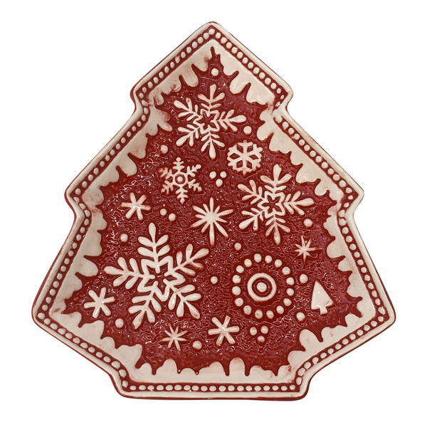 Imagen de Bandeja de cerámica diseño navideño, en caja 2 colores