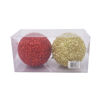 Imagen de Bolas navideñas x2 10cm, con brillantina en caja de mica
