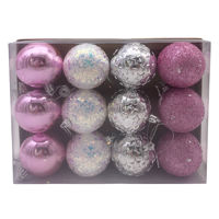 Imagen de Bolas navideñas x12 6cm, varias texturas, en caja