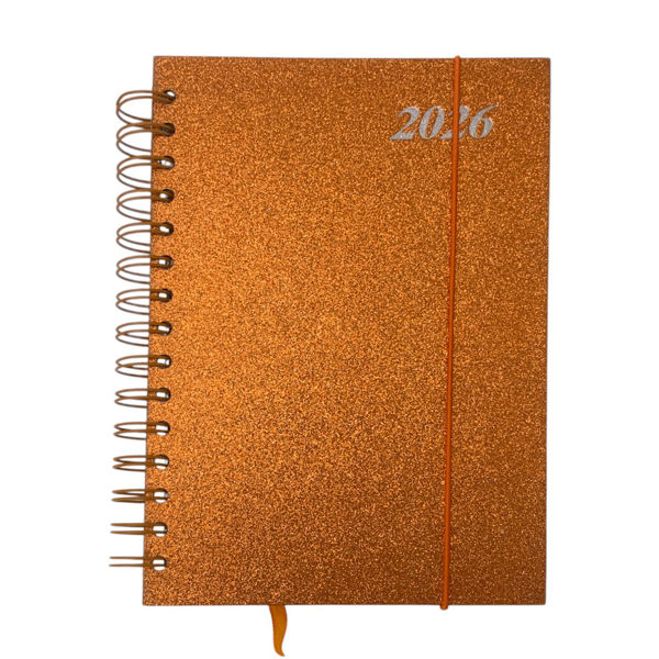 Imagen de Agenda diaria 2026, tapa dura con espiral y elástico, varios colores