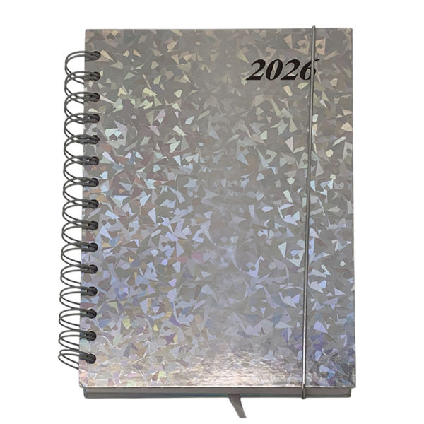 Imagen de Agenda diaria 2026, tapa dura con espiral y elástico, varios colores