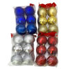 Imagen de Bolas navideñas x6 8cm, 2 texturas, en bolsa varios colores