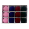 Imagen de Bolas navideñas x12 6cm, textura símil terciopelo 4colores, en caja