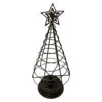 Imagen de Adorno árbol navideño para mesa, de metal con luz, 3AAA en caja, 2 colores