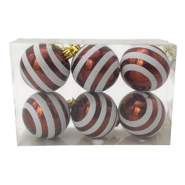 Imagen de Bolas navideñas x6 6cm, con diseño, en caja