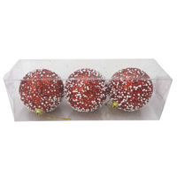 Imagen de Bolas navideñas x3 8cm, con diseño, en caja, varios colores