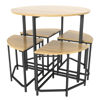 Imagen de Mesa redonda de hierro y MDF con 4 bancos, BEIGE, en caja Berlina Home
