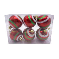 Imagen de Bolas navideñas x6 6cm, con diseño, en caja, varios colores