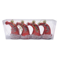 Imagen de Adorno navideño gorros x4 8cm, en caja