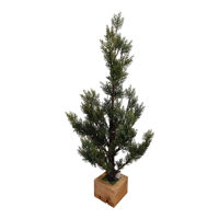 Imagen de Árbol navideño común, 102 ramas 70cm, con maceta de madera