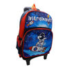 Imagen de Mochila infantil con ruedas, bolsillo frontal y 2 bolsillos laterales, varios diseños, en bolsa