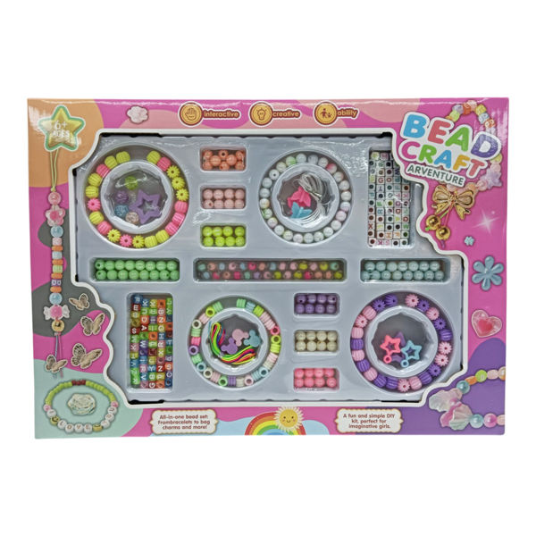 Imagen de Cuentas para armar pulseras y collares, en caja de plástico