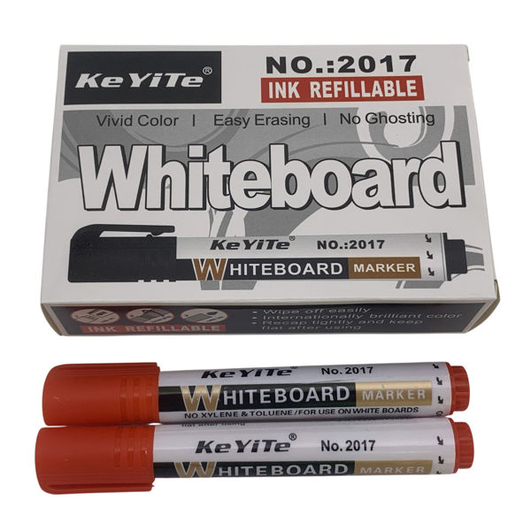 Imagen de Marcador de pizarra x10 ROJO punta redonda, en caja