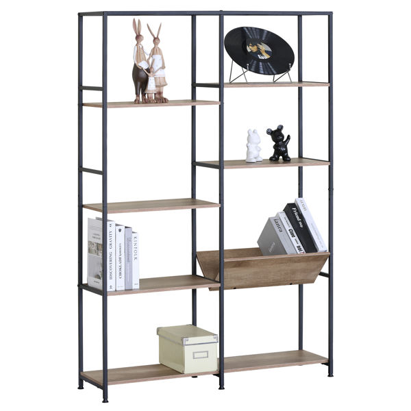 Imagen de Mueble estantería de hierro y MDF, 8 estantes, en caja, Berlina Home