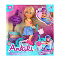 Imagen de Muñeca articulada con bicicleta y accesorios, en caja