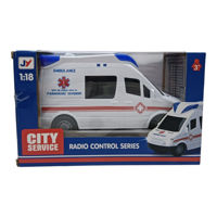 Imagen de Ambulancia a control remoto con luz y sonido, USB y 2AA, en caja