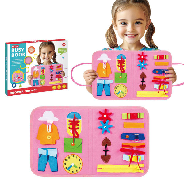 Imagen de Didáctico valija libro de tela, con actividades sensoriales, en caja