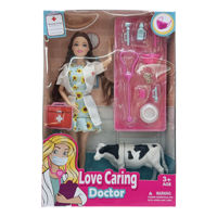 Imagen de Muñeca articulada, veterinaria, con accesorios, en caja