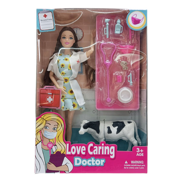 Imagen de Muñeca articulada, veterinaria, con accesorios, en caja