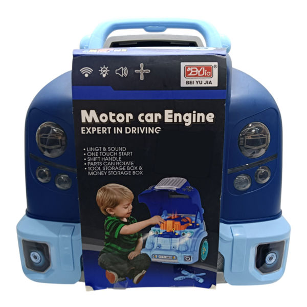 Imagen de Motor con herramientas para desarmar, con volante, luz y sonido, 59piezas