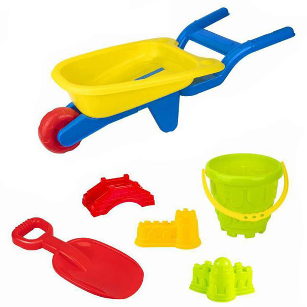 Imagen de Juego de playa, carretilla de plástico, 6 piezas, en red