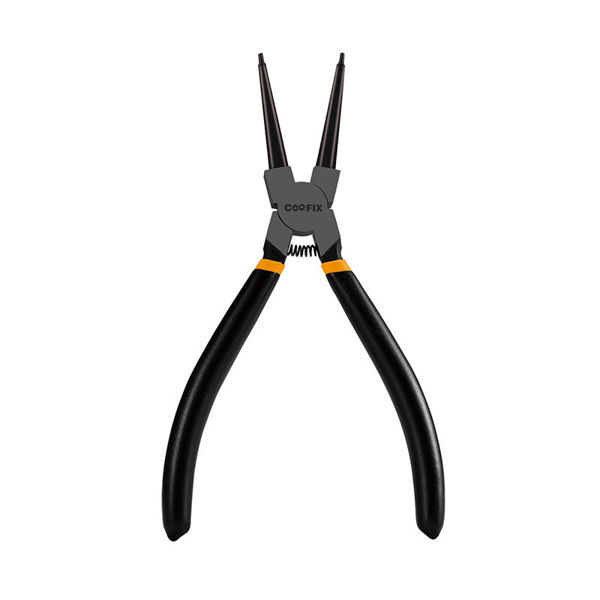 Imagen de Pinza punta fina, 7", 175mm, con resorte, para anillos rulos,  en blister, Coofi