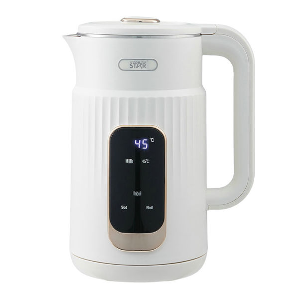 Imagen de Jarra eléctrica, de acero inoxidable y plástico, digital, 1,7L, con control de temperatura, 1500W, en caja, WINNING STAR