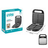 Imagen de Wafflera eléctrica, antiadherente, 4 waffles, 1200W, en caja WINNING STAR