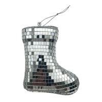 Imagen de Adorno navideño facetado espejado, bota, en bolsa