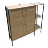 Imagen de Mueble organizador zapatera de vaivén de hierro y MDF, con estantería lateral, en caja Berlina Home