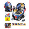Imagen de Pista de autos con lanzador, casco azul con 4 autos, con luz y sonido en caja