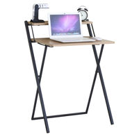 Imagen de Escritorio plegable de hierro y MDF con estante, en caja Berlina Home