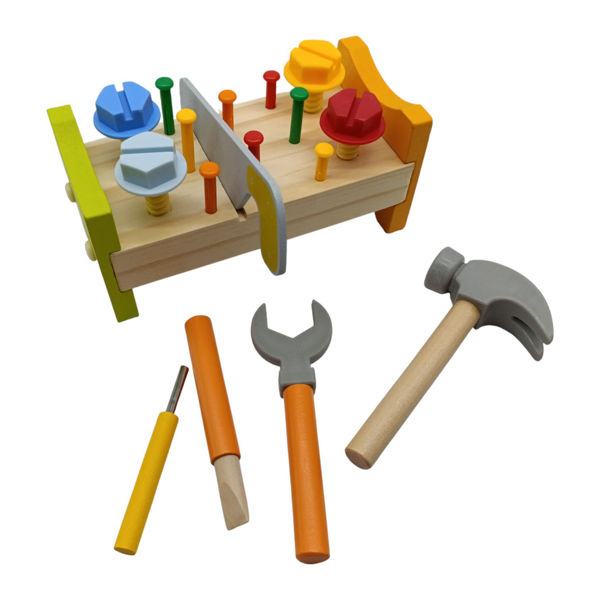 Imagen de Herramientas con banco de madera y accesorios, en caja