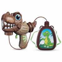 Imagen de Pompero burbujero pistola dinosaurio con mochila, con luz 4AA, en caja 2 colores