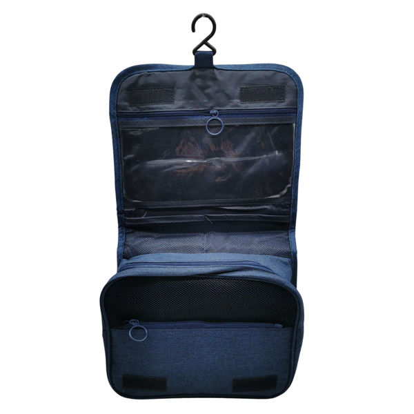 Imagen de Neceser para viaje de tela con percha para colgar, varias reparticiones, Berlina Travel AZUL