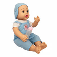 Imagen de Bebote, cuerpo de plástico cara, brazos y piernas de goma,con sonido, con mamadera, 50cm, en caja varios colores