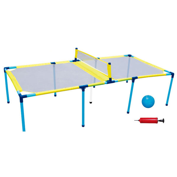 Imagen de Mesa de tenis de mano, encastrable de plástico con inflador y 2 pelotas, en caja